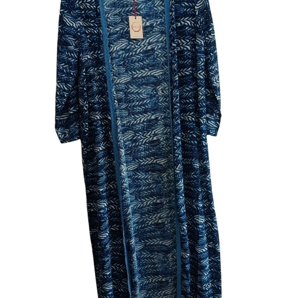 RAGA Blue Duster Kimono Beach Coverup XS - Picture 1 of 10